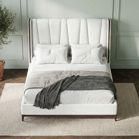 Beaumont Bed in Regency White Boucle
