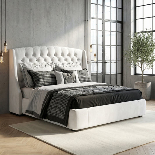Bellagio Tufted Bed in Lombardy Snow
