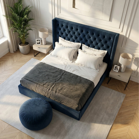 The Ashford Manor Legacy Tufted Bed in Midnight Navy