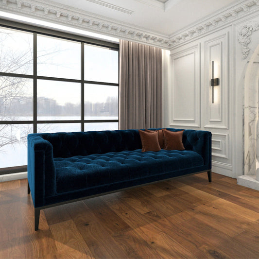 Tuxedo Tufted Velvet Sofa