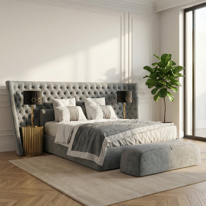 Vittoria Tufted Bed in Lakefront Mist