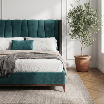 Beaumont Bed in Everglade Velvet