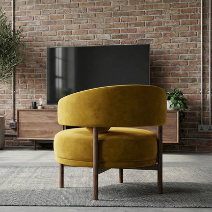 The Palais Armchair in Amber Velvet