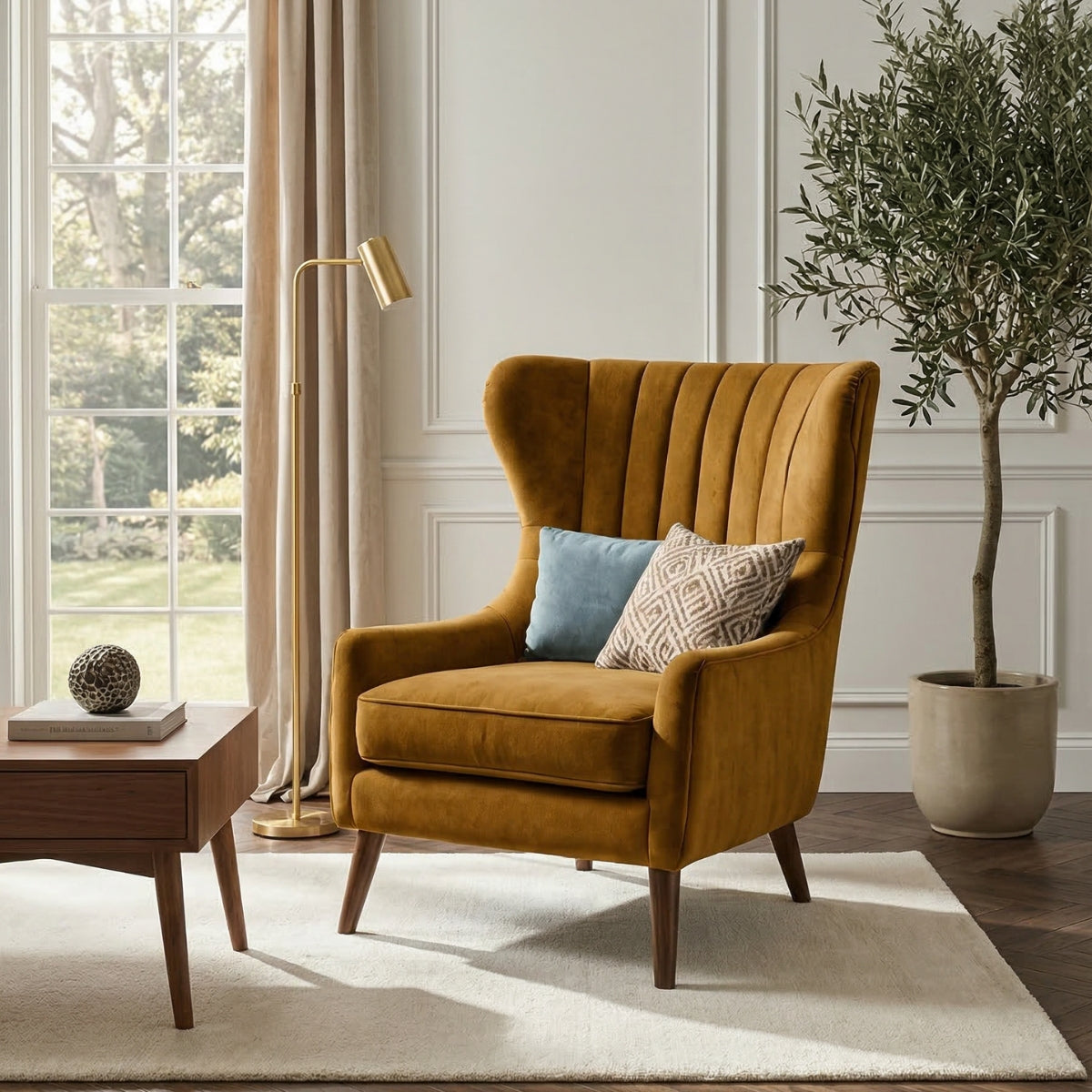 Ashbourne Midcentury Armchair in Provence Honey