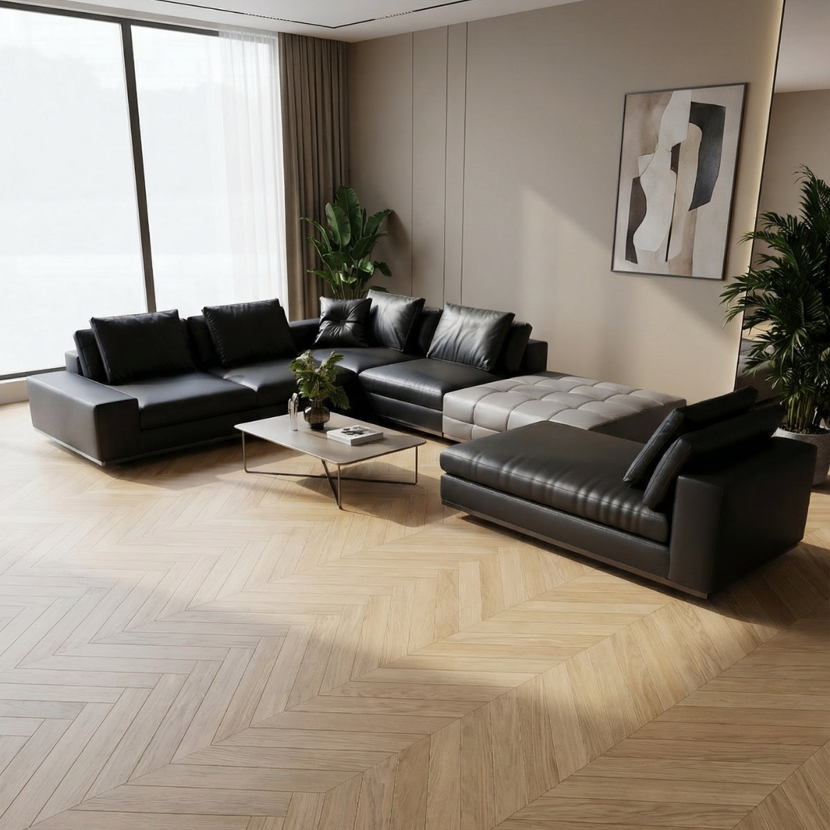 Kensington Premium Leatherette Modular Sofa