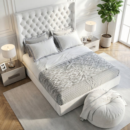 The Ashford Manor Legacy Tufted Bed in Arctic Pearl