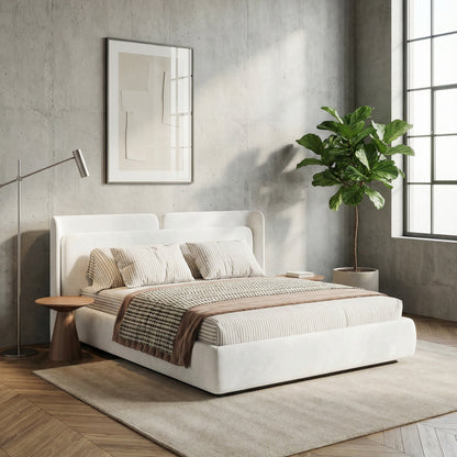 The Valetta Upholstered Bed in Arctic Alabaster