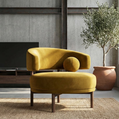 The Palais Armchair in Amber Velvet