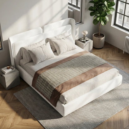 The Valetta Upholstered Bed in Arctic Alabaster