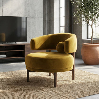 The Palais Armchair in Amber Velvet