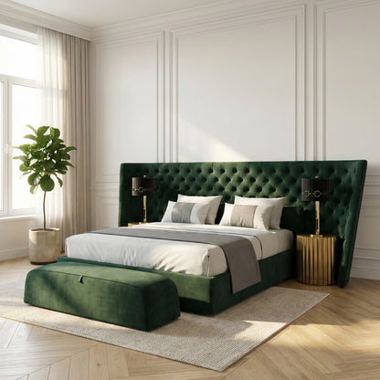 Vittoria Tufted Bed in Emerald
