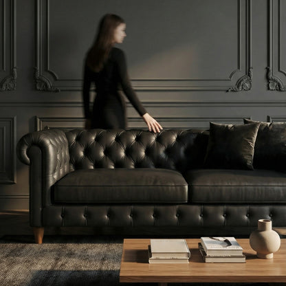 Classic Leather Chesterfield Sofa