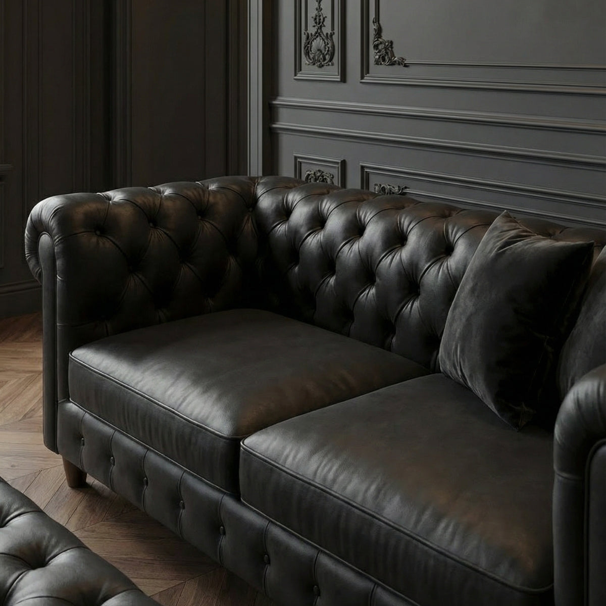 Classic Leather Chesterfield Sofa