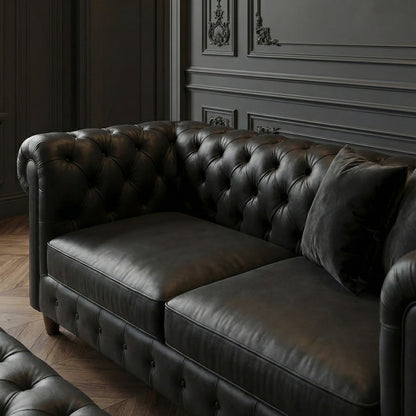 Classic Leather Chesterfield Sofa
