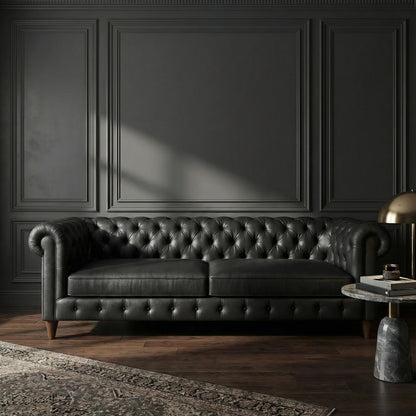 Classic Leather Chesterfield Sofa