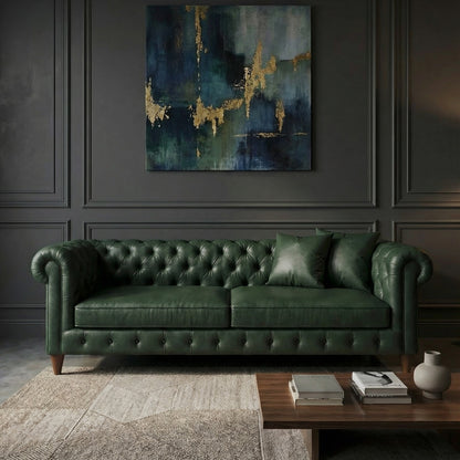 Classic Leather Chesterfield Sofa