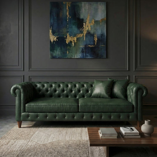 Classic Leather Chesterfield Sofa