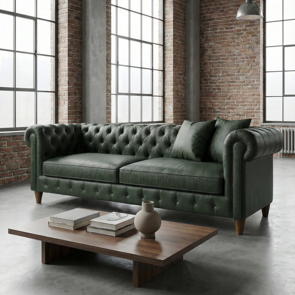 Classic Leather Chesterfield Sofa