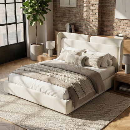 The Valetta Upholstered Bed in Arctic Alabaster