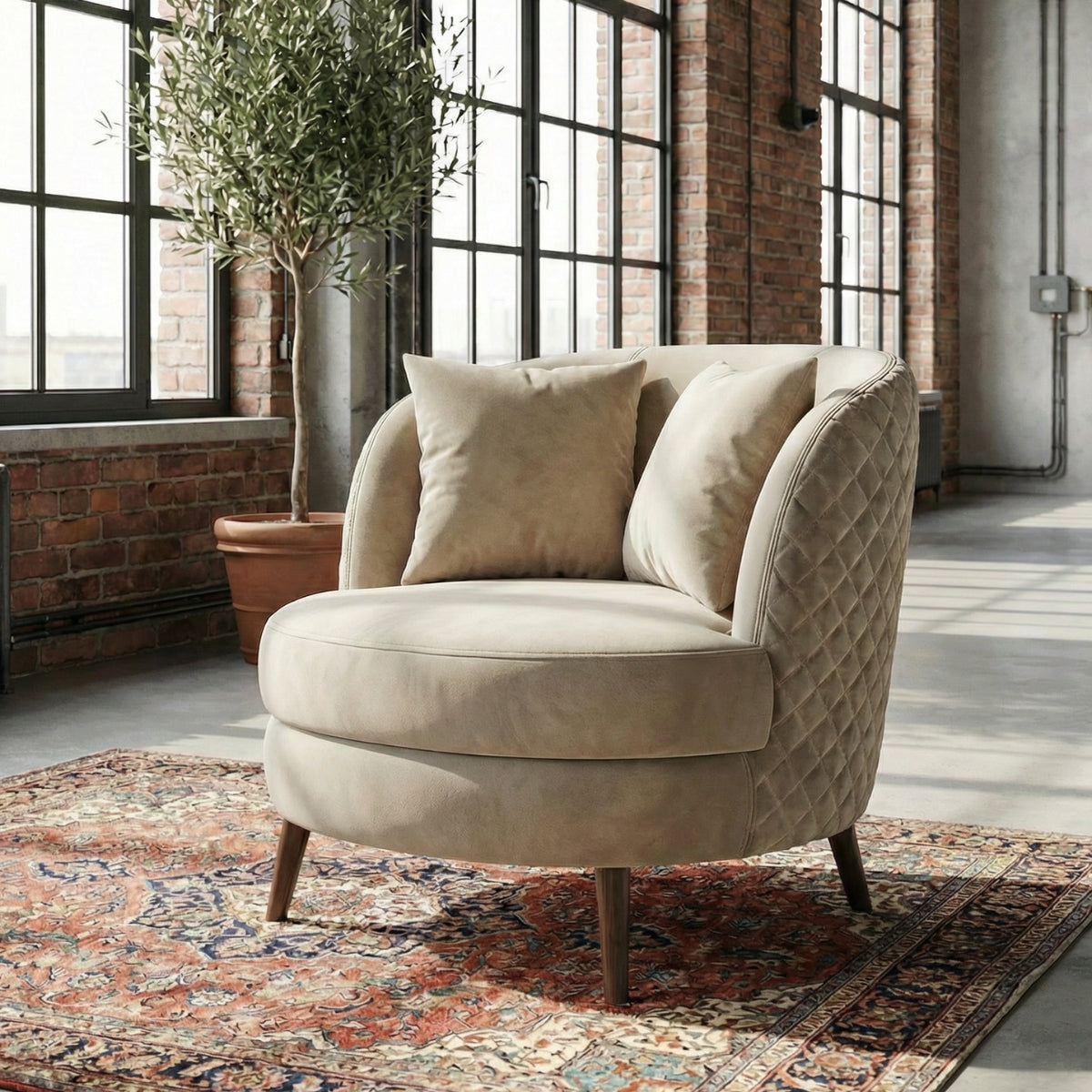 Marlène Spotlight Ivory Armchair