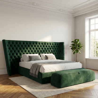Vittoria Tufted Bed in Emerald