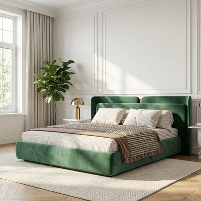 The Valetta Upholstered Bed in Estate Emerald