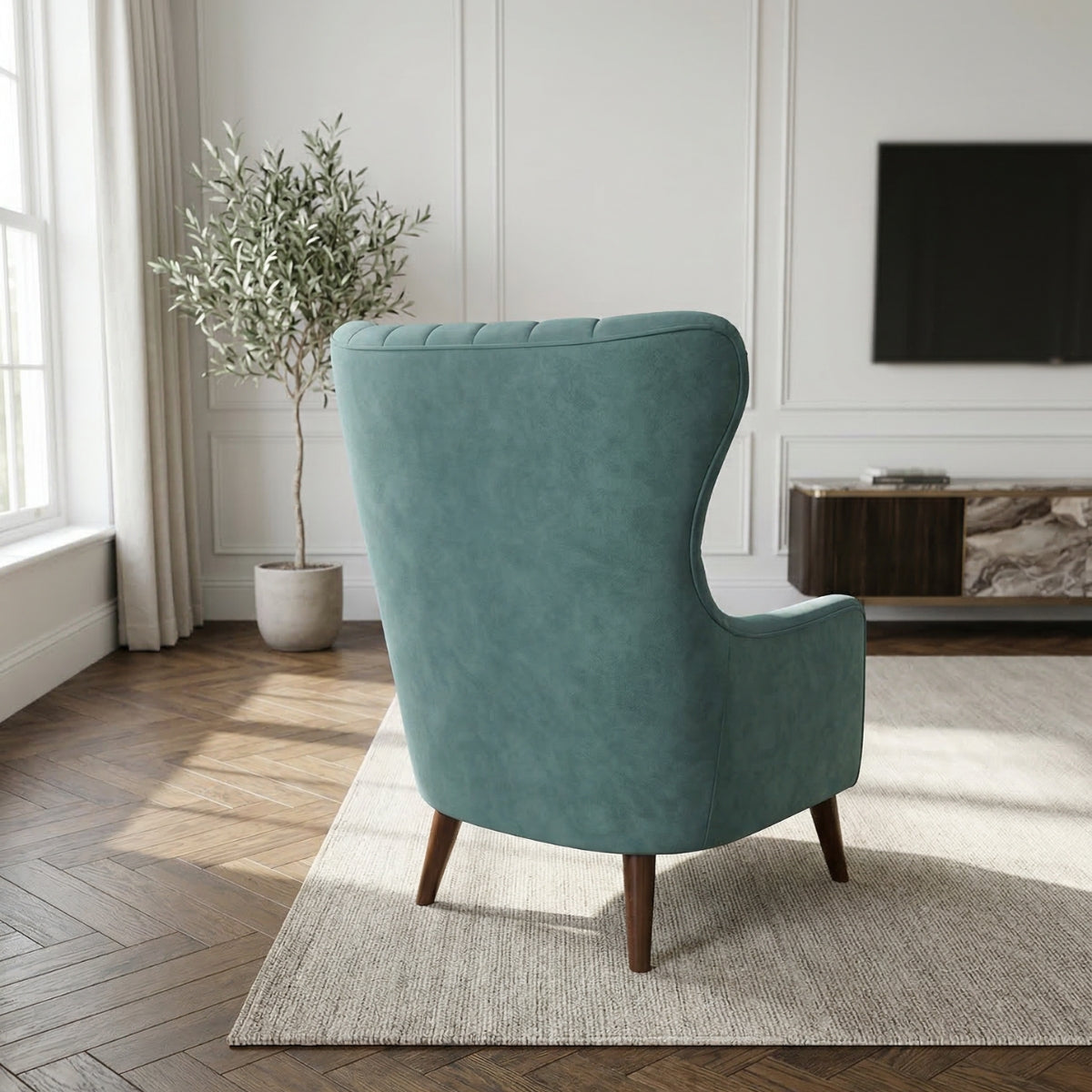 Ashbourne Midcentury Armchair in Highland Moss