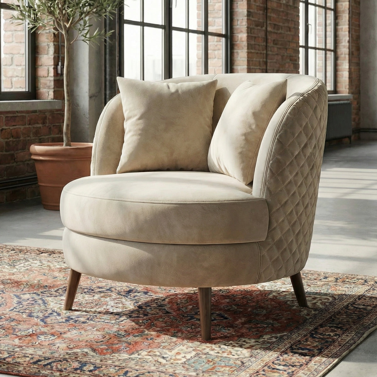 Marlène Spotlight Ivory Armchair