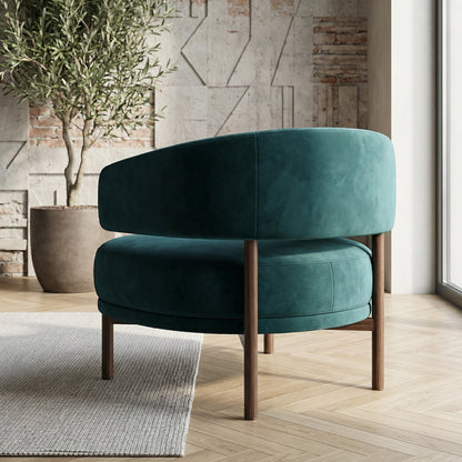 The Marcello Armchair in Soft Teal Velvet