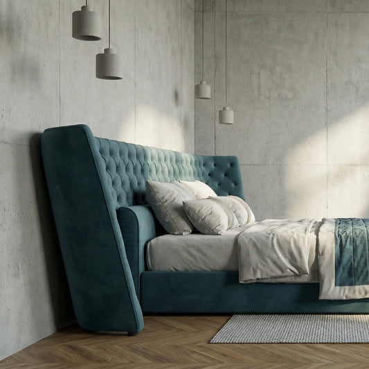 Vittoria Tufted Bed in Azure