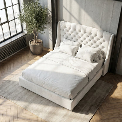 Bellagio Tufted Bed in Lombardy Snow
