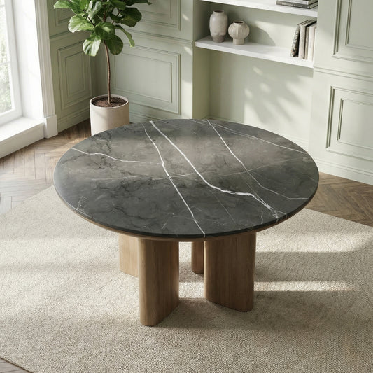 Lucca Marble Top Dining Table Armani Graphite Edition