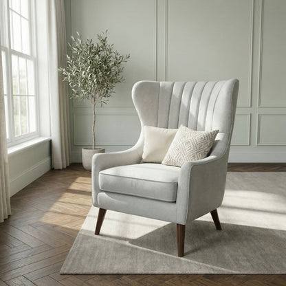 Ashbourne Midcentury Armchair in Alabaster