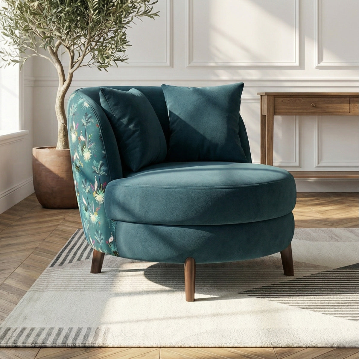 Marlène Armchair x Sara Miller Heron Velvet