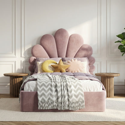 The Menton Children's Upholstered Bed in Riviera Rose