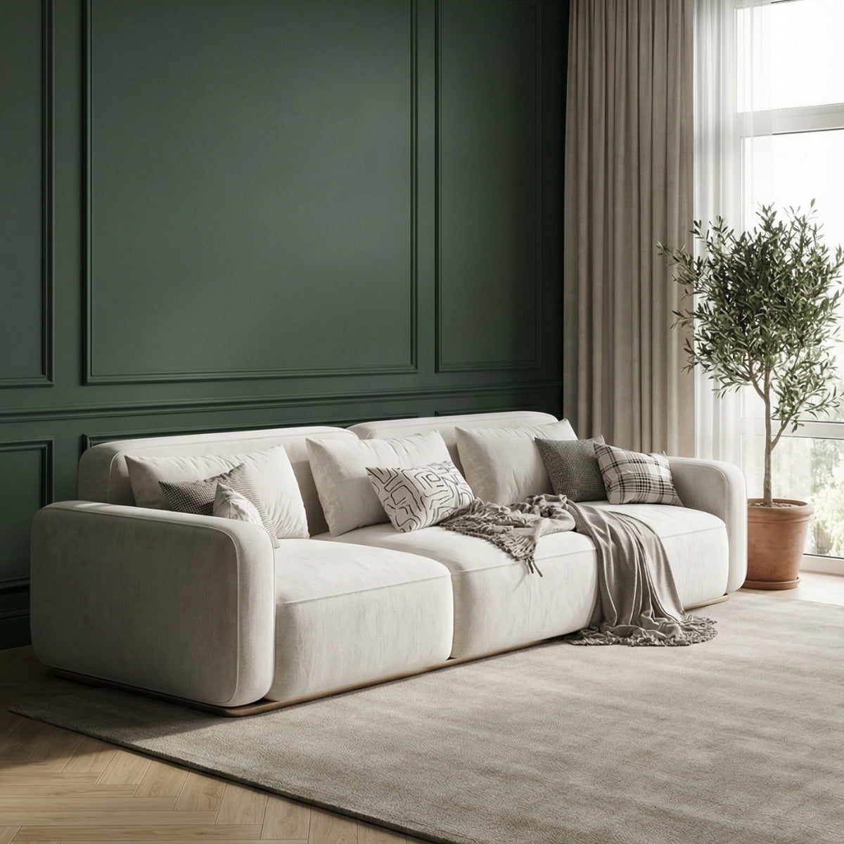 Somerset Three Seater Sofa in Alabaster