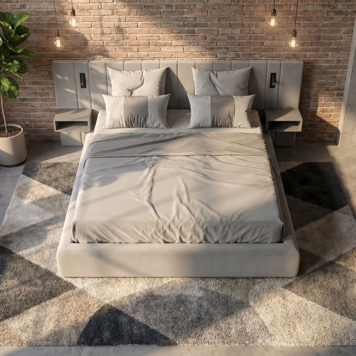 Soho Suite Bed with Nightstands and Reading Lights