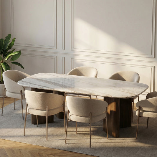 Hera Marble Top Dining Table in Volakas