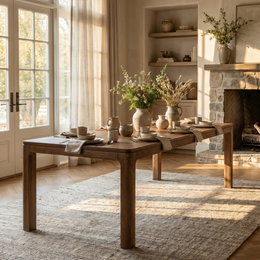Hudson Oak Dining Table with Rounded Leg