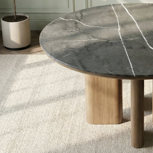 Lucca Marble Top Dining Table Armani Graphite Edition