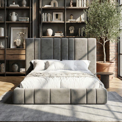 Palatino Modern Bed in Lakefront Mist
