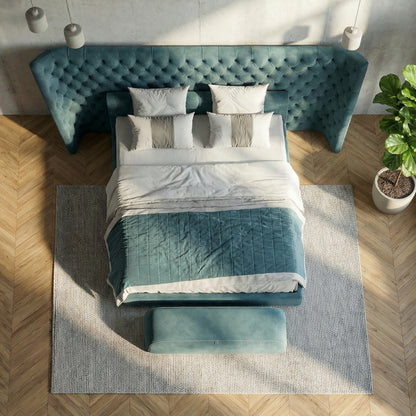 Vittoria Tufted Bed in Azure