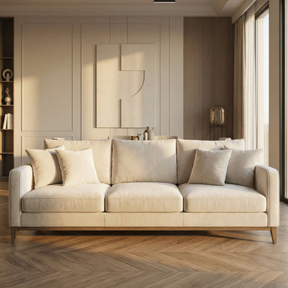 Conway Velvet Three-Seater Sofa