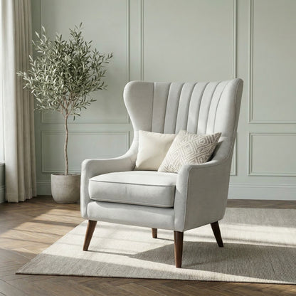 Ashbourne Midcentury Armchair in Alabaster