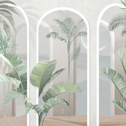 Tropical Colonnade Wallpaper