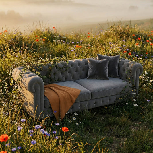 Classic Velvet Chesterfield Sofa
