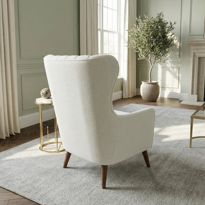Ashbourne Midcentury Armchair in Alabaster