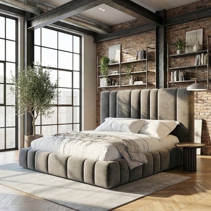 Palatino Modern Bed in Lakefront Mist