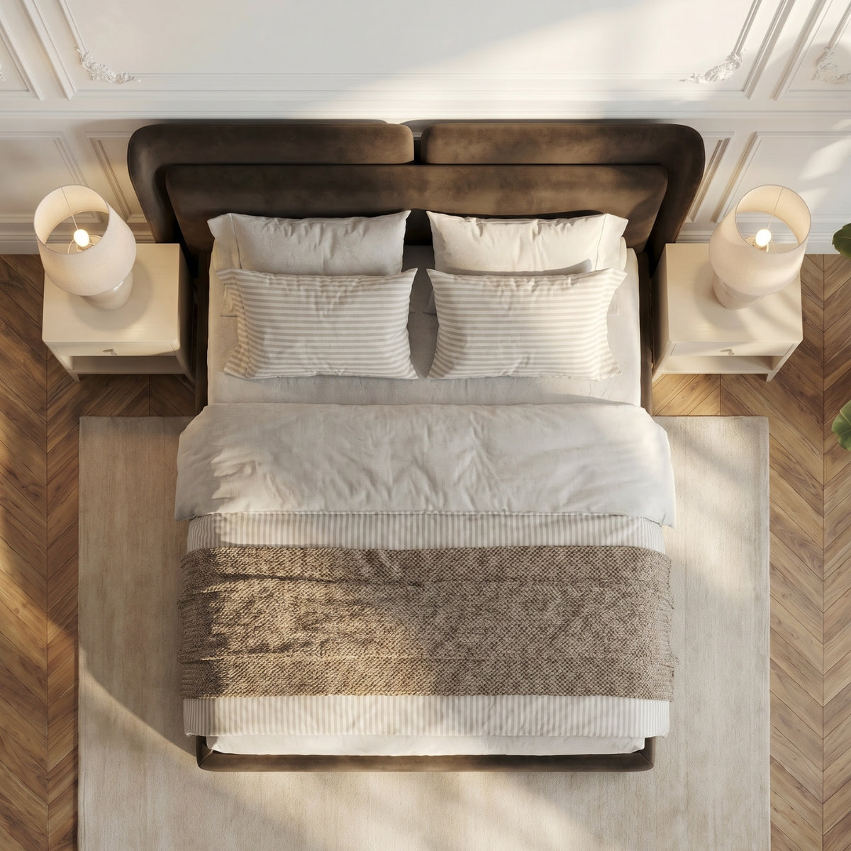 The Valetta Upholstered Bed in Havana Brown