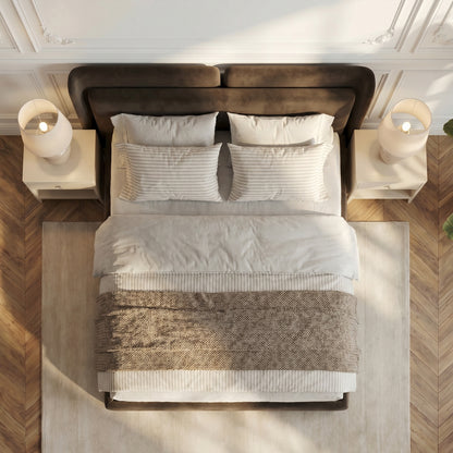 The Valetta Upholstered Bed in Havana Brown